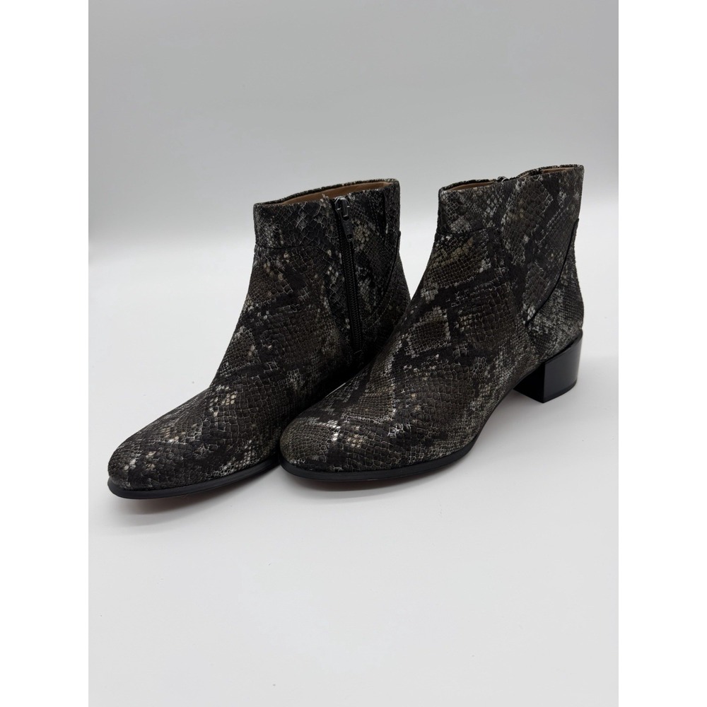 Vionic Kamryn Snake Print Booties-Women's 6.5-Waterproof-Pewter Boa-New‎ In Box